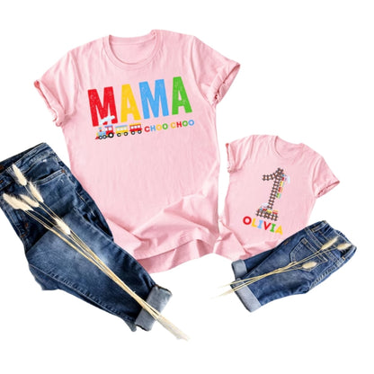 Custom Train 1st Birthday Matching Family T Shirts, Custom First Birthday Train Matching Shirts For Family ET0366