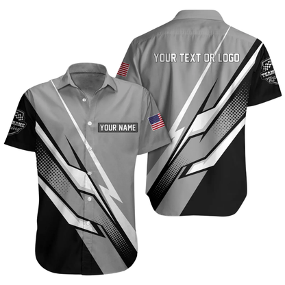 Personalized Racing Team Mens Hawaiian Shirt, Custom Racing Mechanic Shirts HE0681