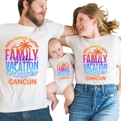 Making Memories Together Family Vacation Neon Matching T Shirts, Custom Vacation Family Shirts ET0229