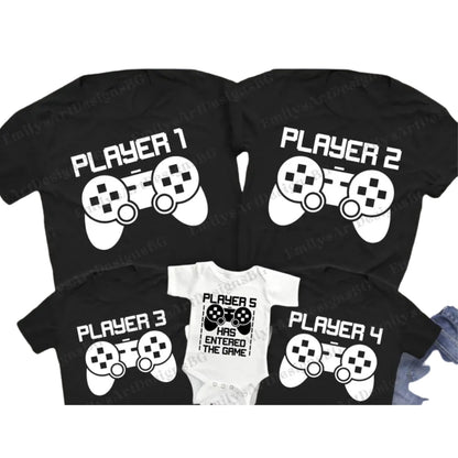 Player Has Entered The Game Custom Matching Gaming Family T Shirts, Custom Family Game Matching Shirts ET0663