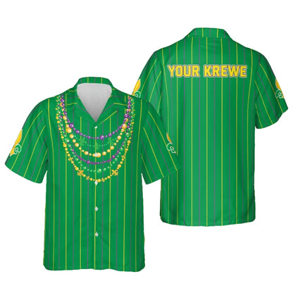 Custom Mardi Gras Hawaiian Shirt With Krewe Name, Custom Mardi Gras Hawaiian Shirts HE0005