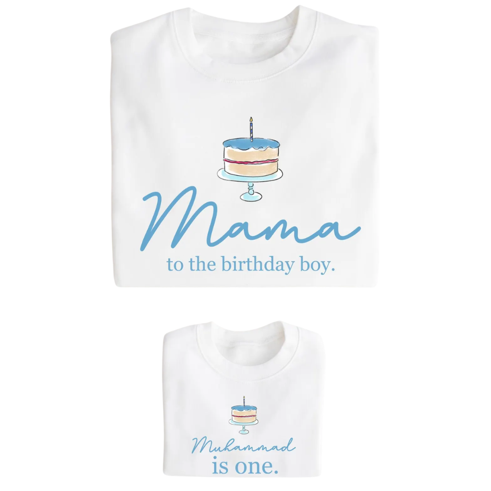 Mama To The Birthday Boy Custom 1st Birthday Sweatshirt For Mommy And Son, Custom First Birthday Family Sweatshirts ET1448