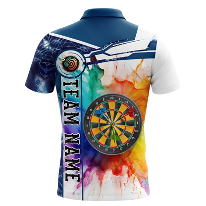 Custom Team Colorful Spash Dart Polo Shirt Men, Custom Darts Shirt DZ0174