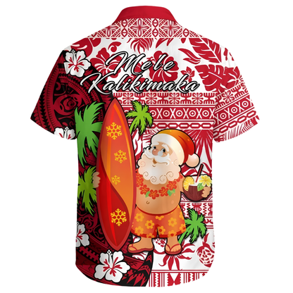 Santa Surfing Tribal Hawaiian Shirt For Men Women, Funny Christmas Hawaiian Shirt HE0848