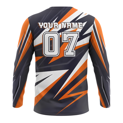 Custom Orange Rider Motocross Long Sleeve Jersey Mens, Custom Racing Dirt Bike Shirts MZ0149
