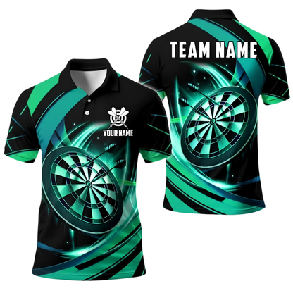 Custom Team Golden Black Darts Polo Shirt For Men, Custom Darts Team Shirt DE0121