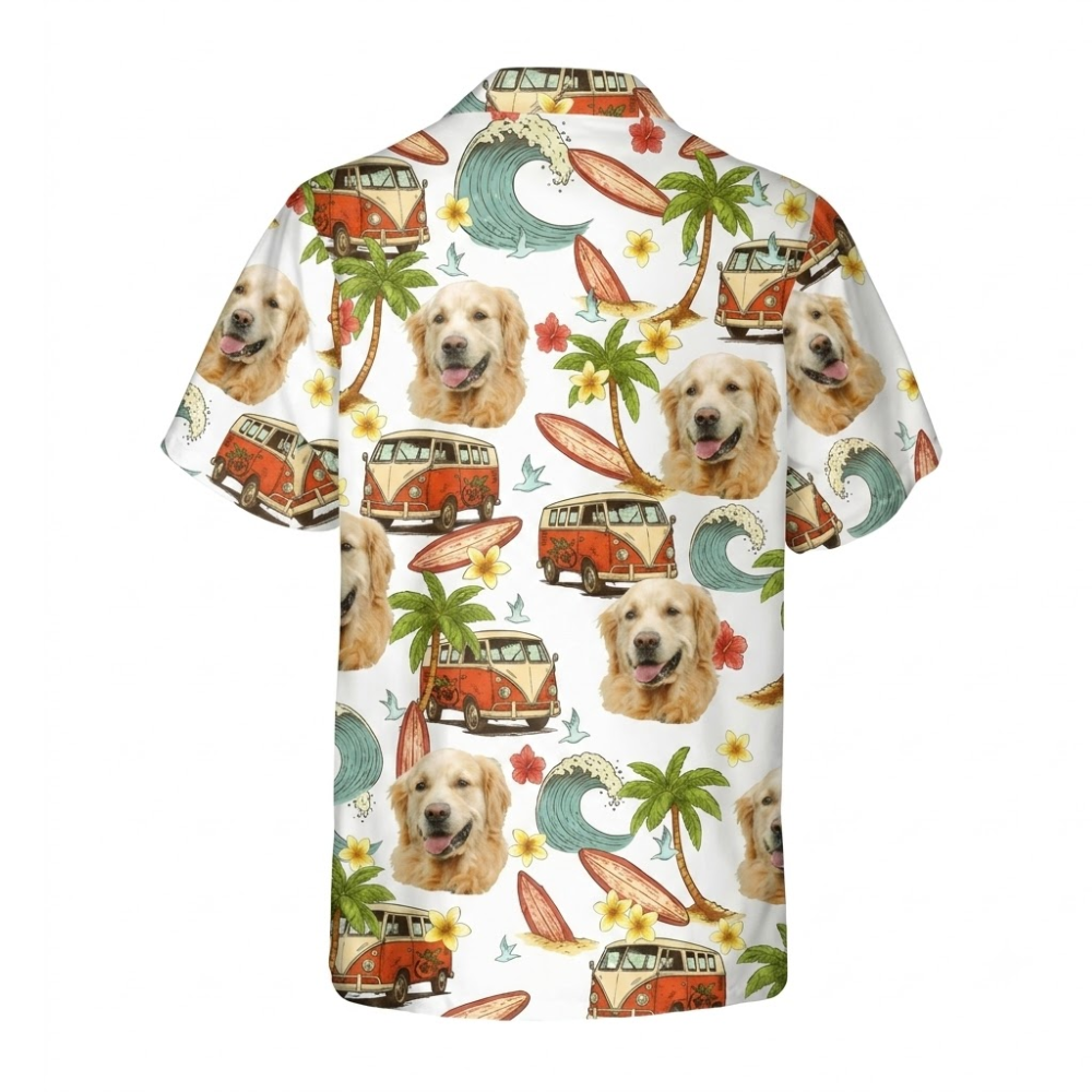 Custom Dog Face Camping Hawaiian Shirt For Men Women, Custom Dog Photo Hawaiian Shirts HE0709