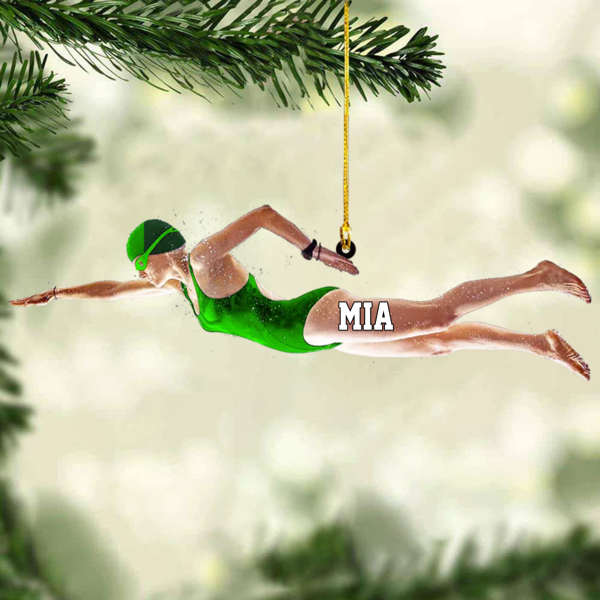 Personalized Female Swimmer Acrylic Ornament, Gift For Swimming Lovers/Swimmer OO1769