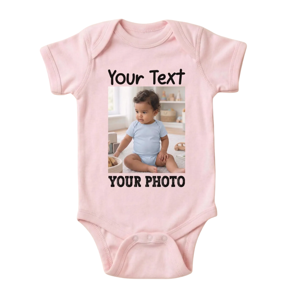 Custom Photo Baby Bodysuit, Personalized Bodysuit With Baby Picture BB0004