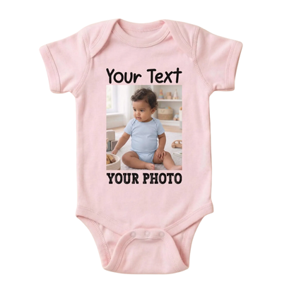 Custom Photo Baby Bodysuit, Personalized Bodysuit With Baby Picture BB0004
