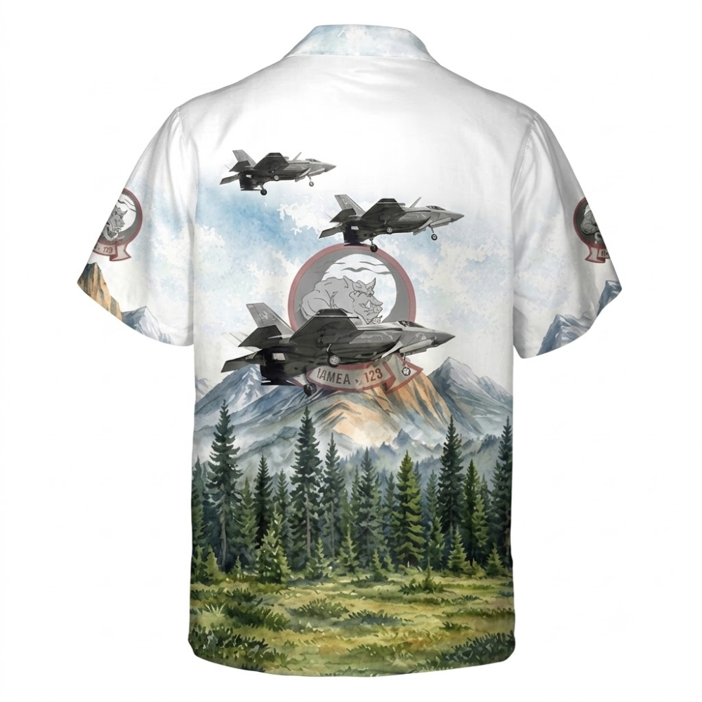 F 35B Plane Men's Hawaiian Shirt, Fighter Aircraft Hawaiian Shirts HE0713