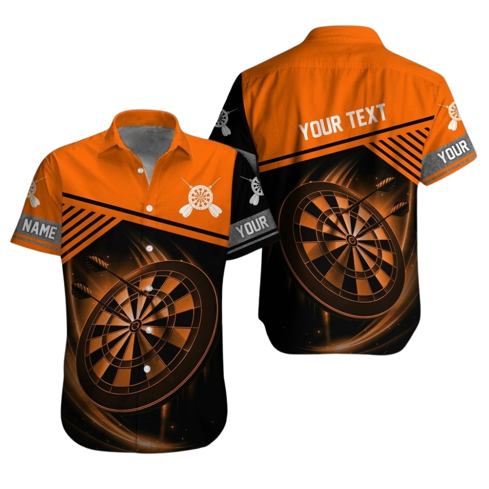 Custom Team Blue Black Dart Hawaiian Shirt Mens, Custom Dart Shirts DZ0106