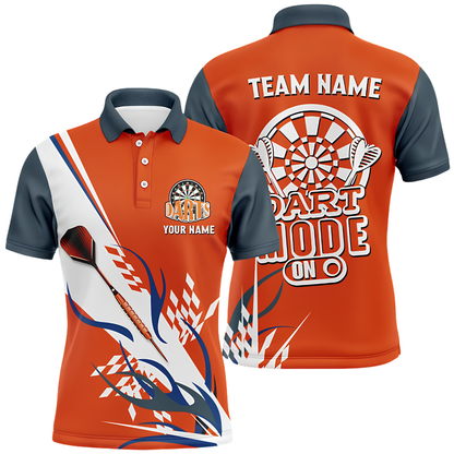 Dart Mode On Custom Mens Dart Polo Shirt, Custom Funny Darts Shirt For Team DZ0149