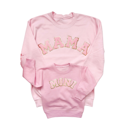 Mama And Mini Pink Matching Sweatshirt, Mommy And Me Sweatshirt Matching ET1467
