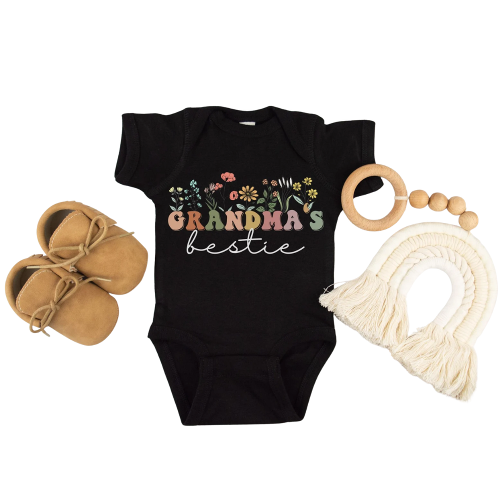 Grandma And Grandma's Bestie Flower Matching T Shirt, Matching Grandma And Grandkid Shirts ET1196