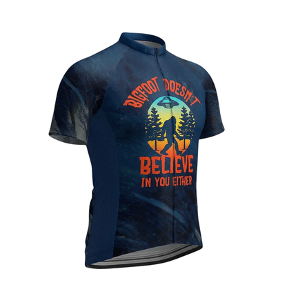 Bigfoot Doesn't Believe In You Either Short Sleeve Cycling Jersey For Men, Funny Sasquatch Cycling Jerseys CZ0154