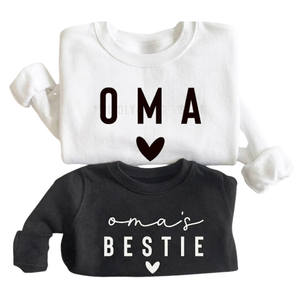 Oma And Oma's Bestie Sweatshirt Matching, Grandmother And Me Sweatshirts ET1433