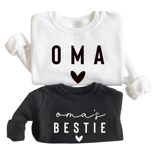 Oma And Oma's Bestie Sweatshirt Matching, Grandmother And Me Sweatshirts ET1433
