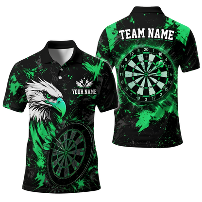 Custom Eagle Darts Men Polo Shirt Black Orange, Custom Eagle Darts Team Shirt DE0120
