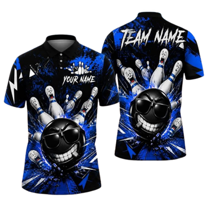 Custom Funny Ball Bowling Polo Shirt For Men, Custom Funny Bowling Team Shirt BZ0919