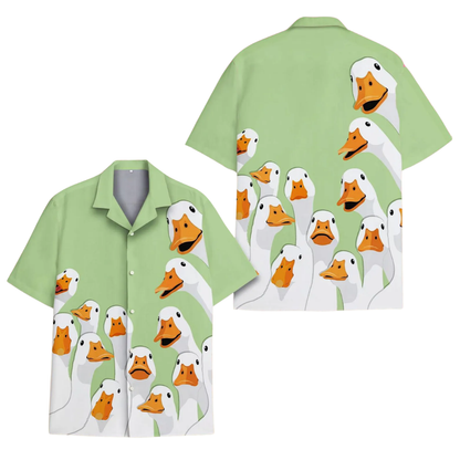 Funny Goose Mint Hawaiian Shirt For Men And Women, Goose Hawaiian Shirt HE0647