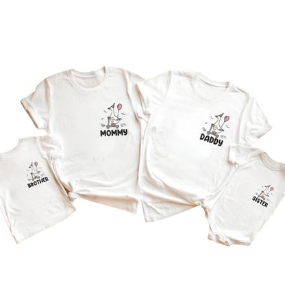 Party Goose On The Loose Custom Matching Family T Shirts, Custom Funny Goose Family Shirts For Birthday ET0219