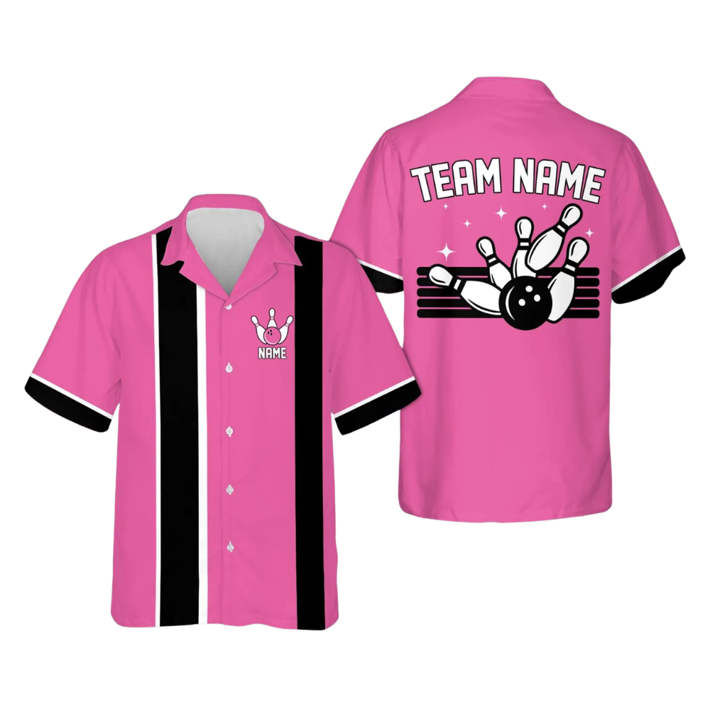 Custom Reto Puple Bowling Hawaiian Shirt For Men Women, Custom Team Retro Bowling Shirts BZ0863