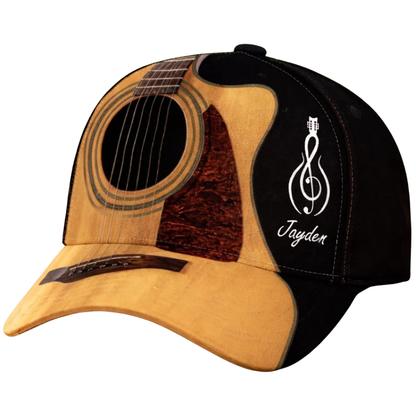 Custom Electric Guitar 3D Baseball Cap, Custom Name Guitarist Cap Hat CP0639