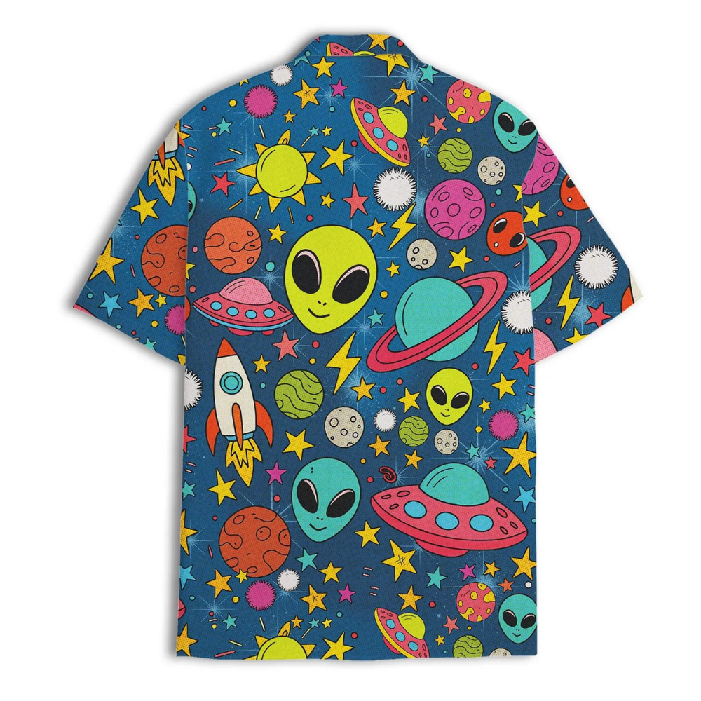 Alien Galaxy Hawaiian Shirt For Men And Women, Alien Space Lover Hawaiian Shirt HE0626