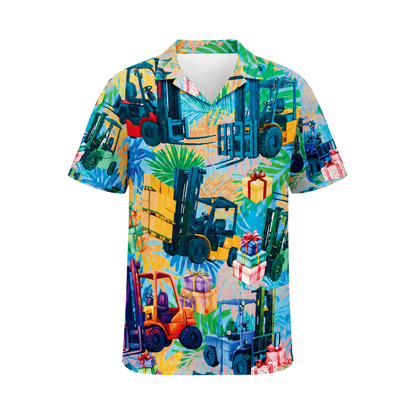 Tropical Forklift Hawaiian Shirt For Men, Forklift Hawaiian Shirt For Warehouse Worker HE0266