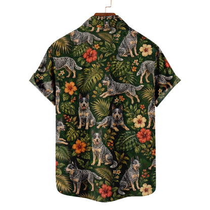 Blue Heeler Dog Tropical Hawaiian Shirt Men And Women, Blue Heeler Hawaiian Shirt For Dog Lover HE0689