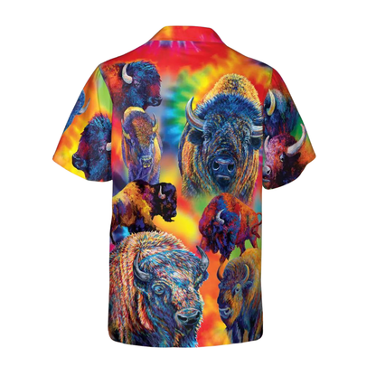 Bison Colorful Hawaiian Shirt For Men, Bisons Hawaiian Shirt HE0649