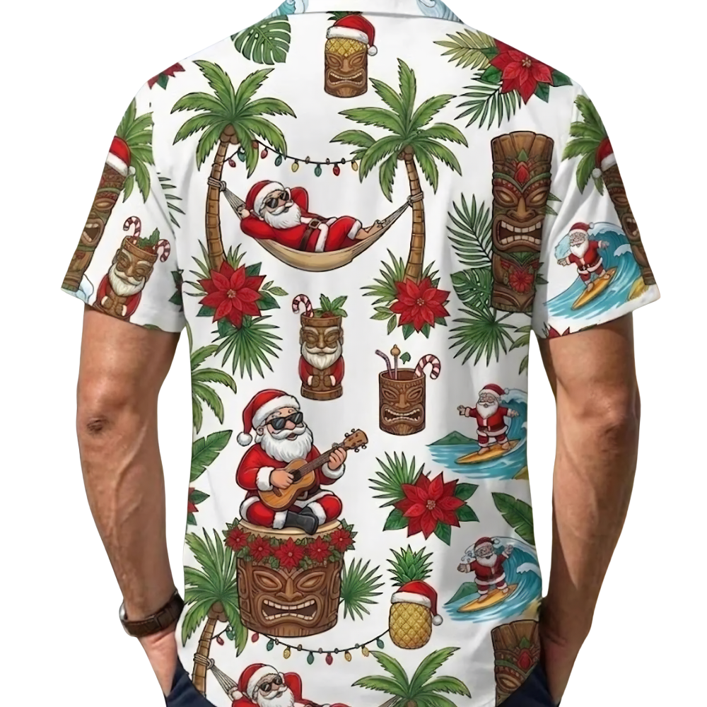 Funny Santa Tropical Hawaiian Shirt Men Women, Christmas Aloha Hawaiian Shirt HE0862