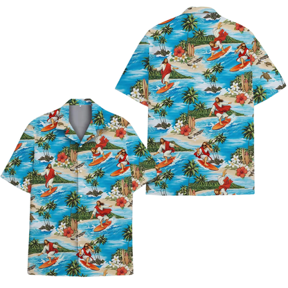 Jesus Surfing Hawaiian Shirt For Men And Women, Christian Funny Beach Hawaiian Shirt HE0381