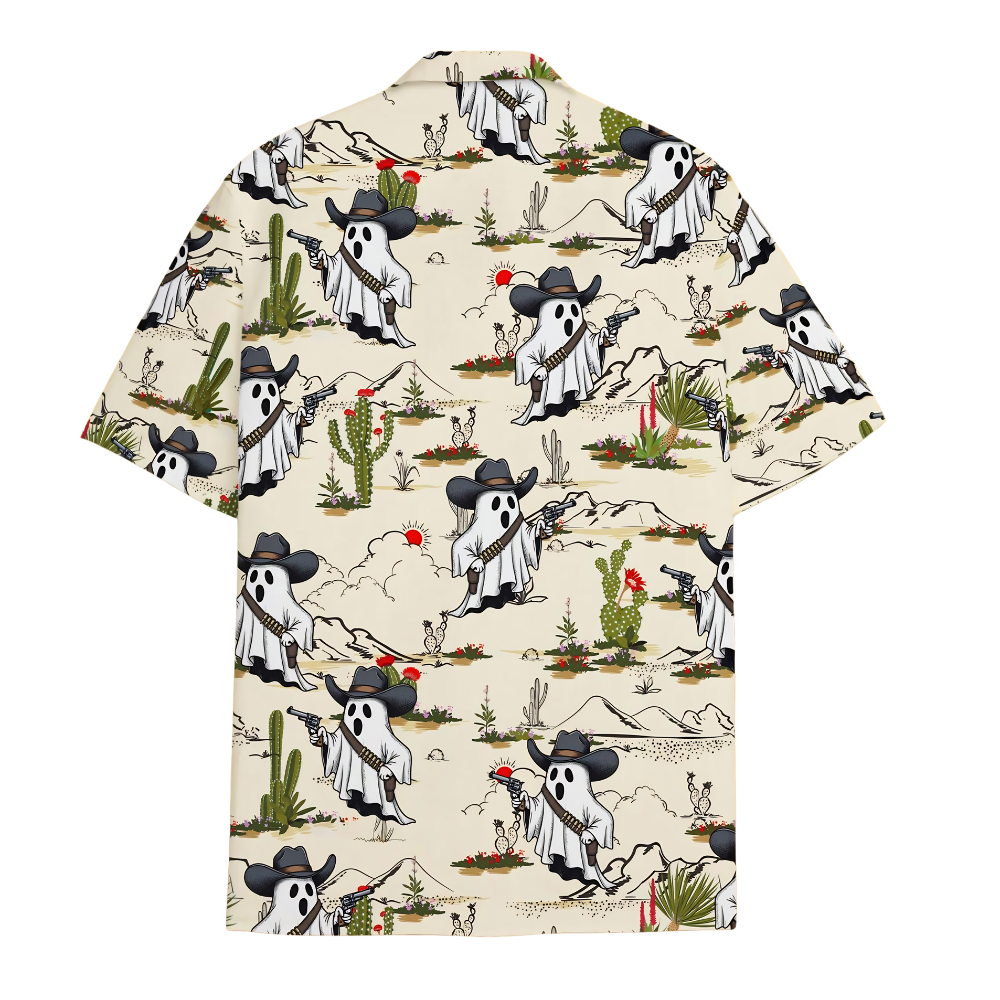Ghost Cowboy Funny Hawaiian Shirt, Western Halloween Hawaiian Shirt HE0812