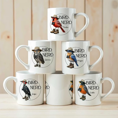 Personalized Bird Nerd Funny Bird Watcher Mug, Custom Name Twitcher Mug, Personalized Mug For Bird Lover TD0011