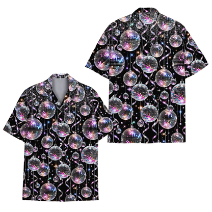 Disco Ball Black And Purple Hawaiian Shirt For Men Women, Disco Ball Retro Hawaiian Shirt HE0648