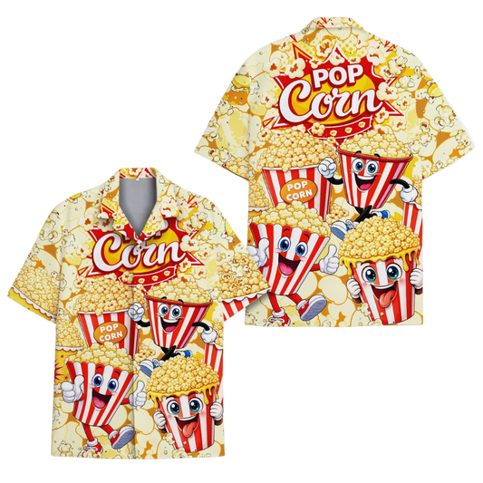 Funny Popcorn Hawaiian Shirt Men And Women, Popcorn Lover Hawaiian Shirt HE0646