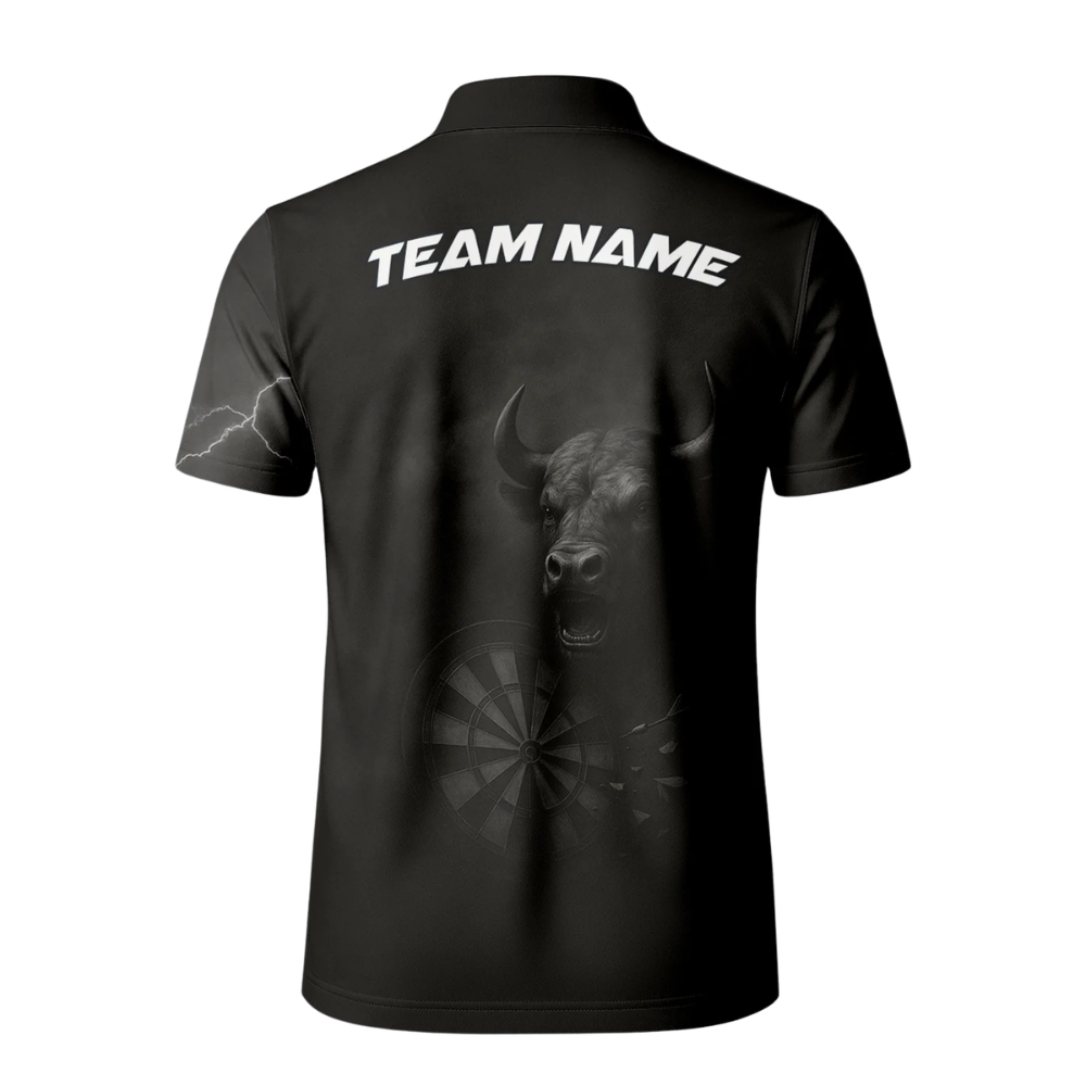 Custom Bull Black Dart Polo Shirt For Men, Custom Bull Darts Team Shirts DZ0110