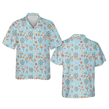 Ferris Wheel Popcorn Hawaiian Shirt For Men Women, Festival Hawaiian Shirt HE0663