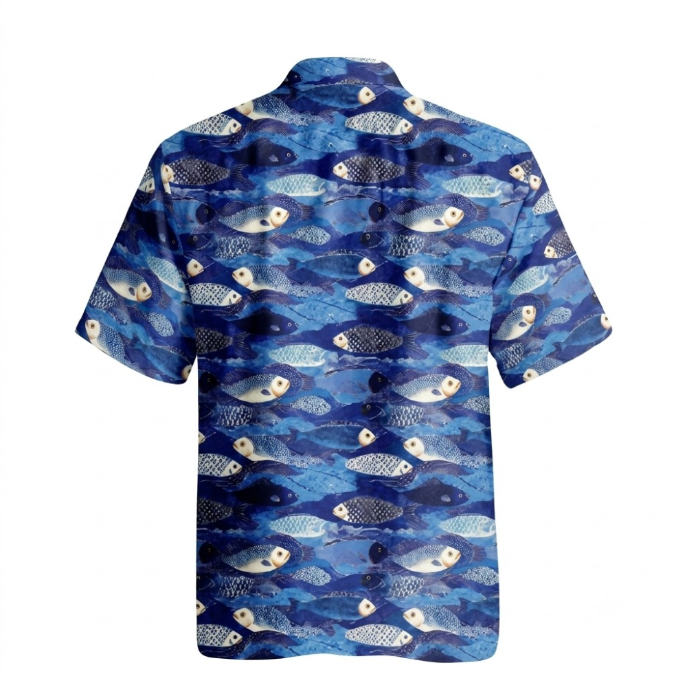 Koi Fish Japanese Blue Hawaiian Shirt For Men Women, Koi Fish Lover Hawaiian Shirts HE0721