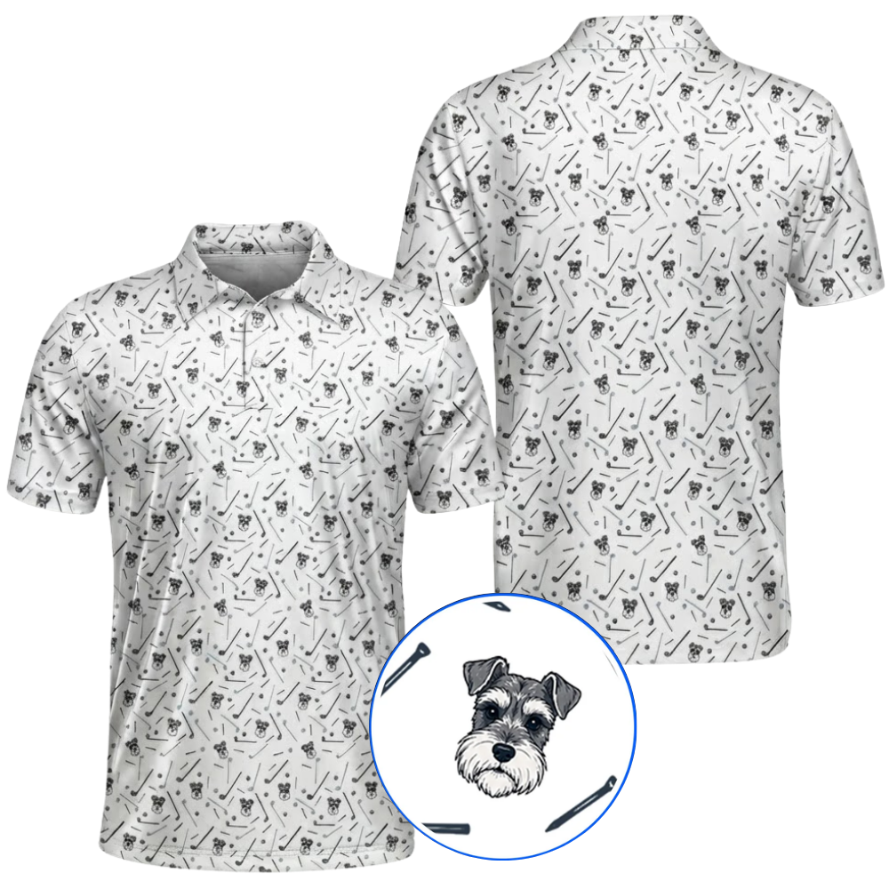 Mini Schnauzer Golf Polo Shirt For Men, Miniature Schnauzer Lover Golf Shirt GZ0374