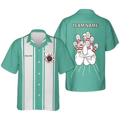 Scary Pins Custom Vintage Bowling Hawaiian Shirt Men, Custom Bowling Team Shirts BZ0860