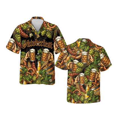 Oktoberfest Beer Tropical Hawaiian Shirt Men, Oktoberfest Hawaiian Shirt HE0631