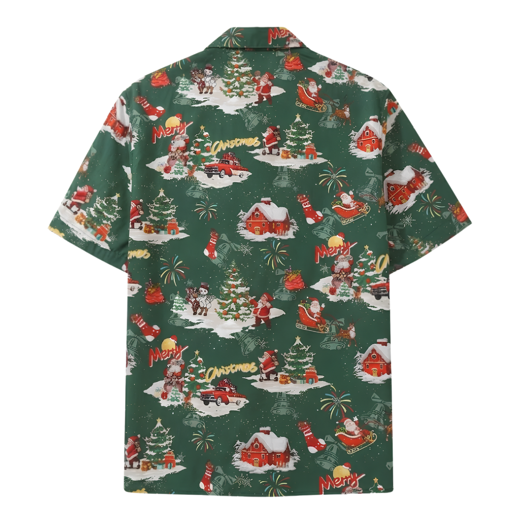 Merry Christmas Green Hawaiian Shirt For Men Women, Xmas Hawaiian Shirt HE0851