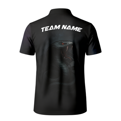 Custom Cobra Snake Black Darts Men Polo Shirt, Custom Snake Darts Team Shirt DZ0151