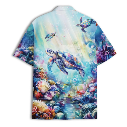 Turtle Galaxy Hawaiian Shirt Men Women, Turtle Ocean Hawaiian Shirt HE0733