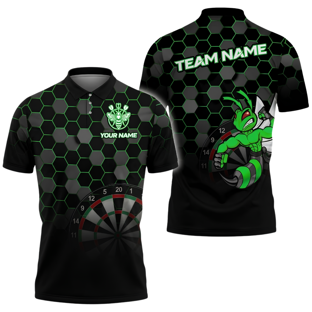 Custom Bee Honeycomb Darts Polo Shirt For Men, Custom Bee Dart Team Shirt DZ0173