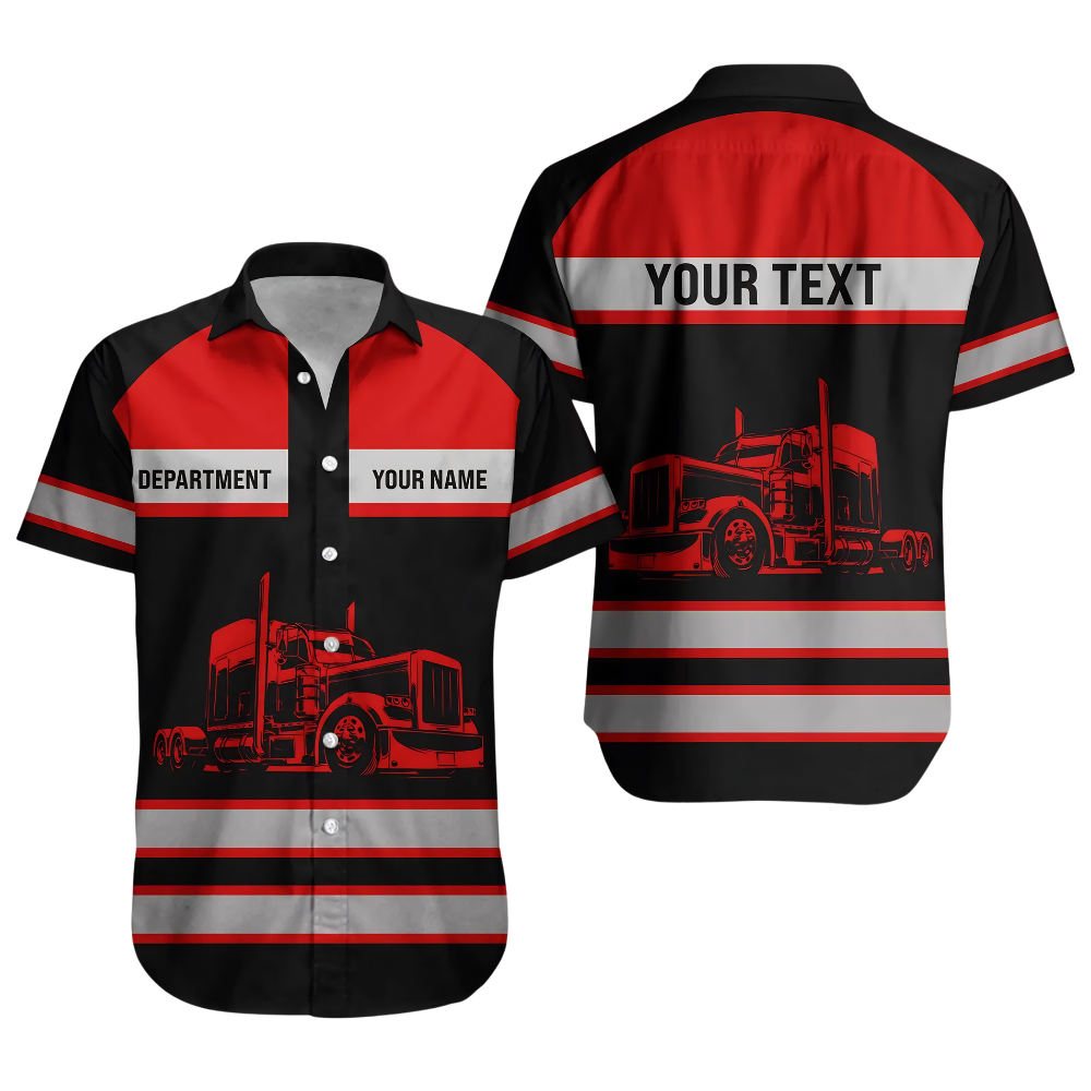 Custom Truck Driver Hawaiian Shirt For Men, Custom Driver Work Uniforms HE0859