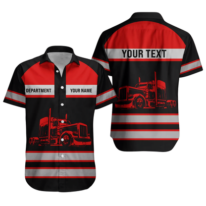 Custom Truck Driver Hawaiian Shirt For Men, Custom Driver Work Uniforms HE0859